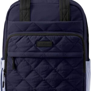 LOVEVOOK Travel Backpack for Women, 15.6 Inch Quilted laptop Backpack With Pouch Pocket for Large Capacity Cup, Large Capacity Work Bag College Bookbag, Carry On Personal Item Bag