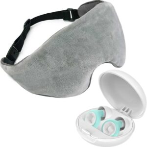Weighted Eye Mask & Noise Cancelling Ear Plugs Set – Deep Sleep Earbuds & Weighted Sleep Mask for Sleeping, Migraine Relief & Night-Time Calm Airplane Gadgets & Traveling Essentials Relaxation Gifts