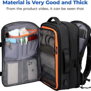 Alternative view of Carry On Travel Backpack for Airplanes | 35L Suitcase Backpack Luggage Business Weekender Bag - Expandable Travel Carry On Flight Approved for Men Women - Black