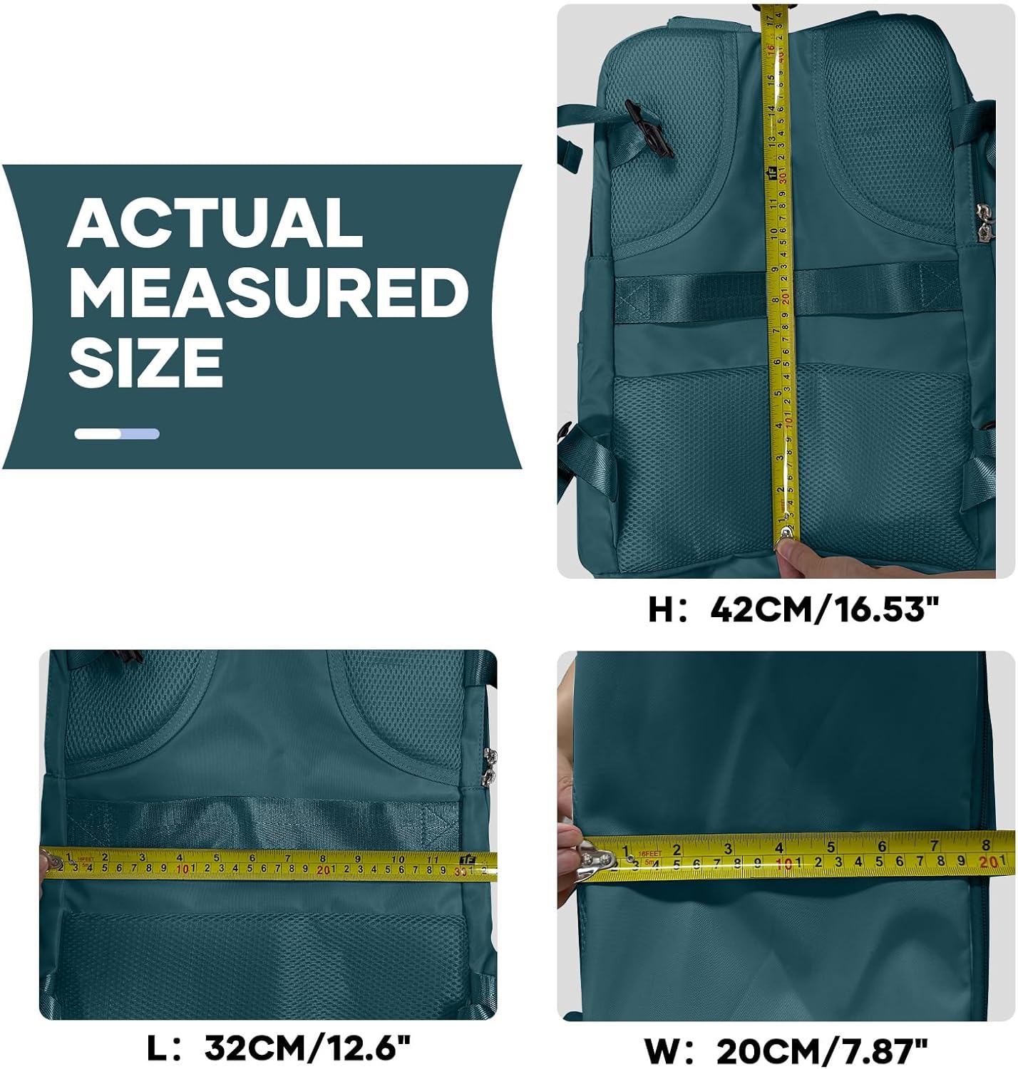 coowoz Travel Backpack For Women Men,Carry On Backpack,Hiking Backpack Waterproof Outdoor Sports Rucksack Casual Daypack Travel Essentials(Peacock Blue) - Image 8