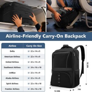 Alternative view of Travel Backpack,Slim Durable Laptop Backpack with USB Cable Port, Anti Theft Water Resistant Carry On Backpack for Men Women Business Travel,College Commuting,Fits 17.3 Inch Laptop and Notebook,Black