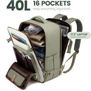 Alternative view of LOVEVOOK Travel Backpack For Women,40L Carry On Backpack Flight Approved,TSA Personal Item Travel Bag Fits 17 Inch Laptop,Business Weekender Overnight Daypack with Back Pad and Chest Buckle,Cubes
