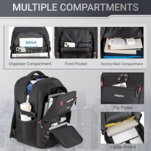 Alternative view of Velaybor 40L Expandable Laptop Backpack, Anti-thief Travel Backpack with USB Charging Port, Airline Approved Business Waterproof Carry on Luggage, Fits 15.6" Laptop for Men Women