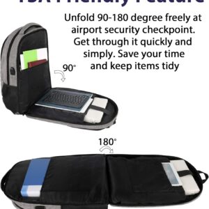 Alternative view of MATEIN Travel Laptop Backpack, 17 Inch Work TSA Approved Carry on Backpack, Large Computer Business Bag for Men Women with USB Port and Trolley Sleeve, College School Rucksack Book Bag, Grey