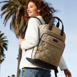 Alternative view of LOVEVOOK Travel Backpack for Women, 15.6 Inch Quilted laptop Backpack With Pouch Pocket for Large Capacity Cup, Large Capacity Work Bag College Bookbag, Carry On Personal Item Bag