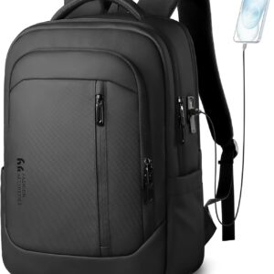 17 Inch Laptop Backpack for Travel, Business Laptops Backpack with USB Charging Port for Men/Women, Water Resistant Work Computer Backpack, Lightweight College Laptop Backpack Bag - Black