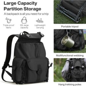 Alternative view of mixi Travel Backpack for Women Men, 18 Inch Carry On Laptop Backpack Flight Approved fits 16'' Laptop, Lightweight Waterproof Hiking Backpack Travel Outdoor Business Casual Daypack, Black