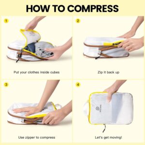 Alternative view of Lightweight Compression Packing Cubes for Suitcases, Compressible Expandable Travel Packing Organizer with Clear Toiletries and Backpack Bag, Travel Essentials for Carry on Luggage 7 Set