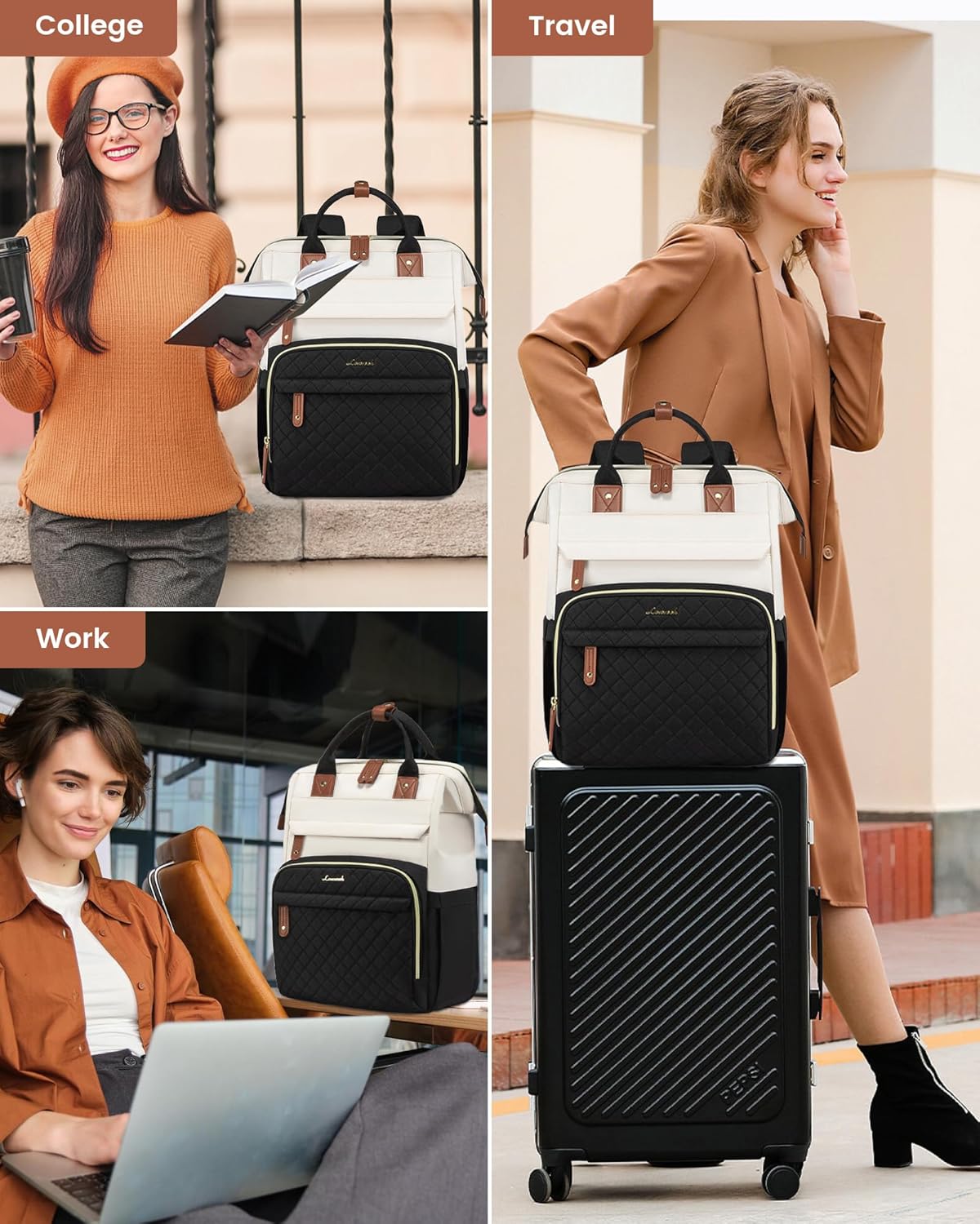 LOVEVOOK Laptop Backpack for Women, 15.6'' Waterproof Nurse Bag Teacher Work Backpack Purse for Women, Travel Computer Backpack for College Office Business Ladies - Image 8