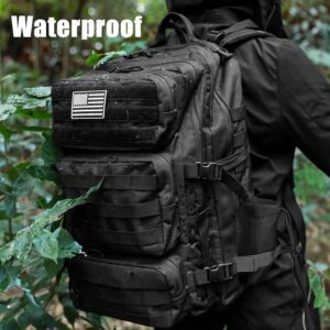 Alternative view of kookoomia 50L Military Tactical Backpack Large Day Backpack for Men Molle Army 3 Days Assault Pack Bug Out Bag Water Resistant and Heavy Duty Hiking Treeking Rucksack - Black