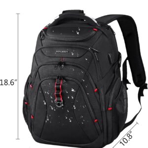 Alternative view of KROSER Travel Laptop Backpack 17.3 Inch XL Computer Backpack with Hard Shell Saferoom RFID Pockets Water-Repellent Business College Daypack Stylish Bag for Men/Women-Black