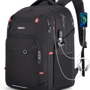 Velaybor 40L Expandable Laptop Backpack, Anti-thief Travel Backpack with USB Charging Port, Airline Approved Business Waterproof Carry on Luggage, Fits 15.6" Laptop for Men Women