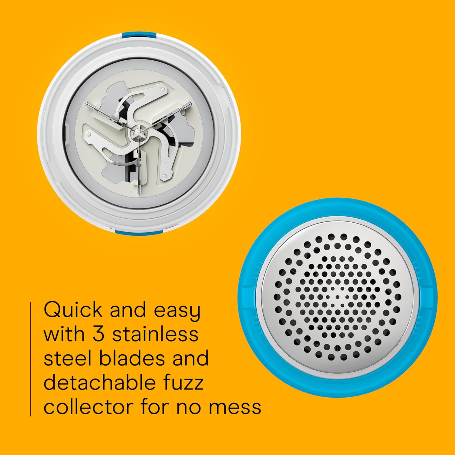 Conair Fabric Shaver, Lint Shaver for Clothing and Furniture Removes Lint, Fuzz, and Pilling, Fabric Pilling Remover with Extra-Large 2.25" Shaving Surface and 3 Stainless Steel Blades - Image 4