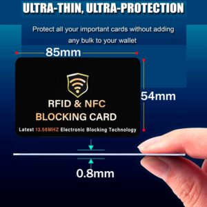 Alternative view of SaiTech IT 5 Pack RFID Blocking Card, One Card Protects Entire Wallet Purse, NFC Contactless Bank Debit Credit Card Protector ID ATM Guard Card Blocker–(Black)