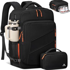 MATEIN Personal Item Backpack 18x14x8 with Shoe Compartment Detachable, Airline Approved Carry On Backpack for Travel with Electronics Case, Lightweight Luggage Bag for Spirit Airlines Fits 17" Laptop