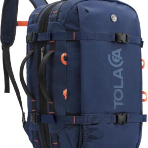 Tolaccea Travel Backpack for Men Women, 40L-50L Carry On Backpack with Wet Dry Compartment, Flight Approved Laptop Daypack Fits 15.6", Convertible Expandable Large Rucksack Duffel Bag for Work Travel