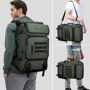 Alternative view of WITZMAN Carry on Travel Backpack for Men Women Airline Approved Convertible Nylon Duffle Backpack Luggage Bag (B682 Army Green)