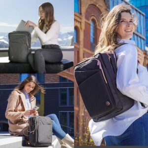 Alternative view of Swissdigital Design Business Laptop Backpack For Women,With USB Charging Port Computer Work Backpack,Fits 15.6 Inch Laptop Travel Casual Backpack,Black | SD1006-01