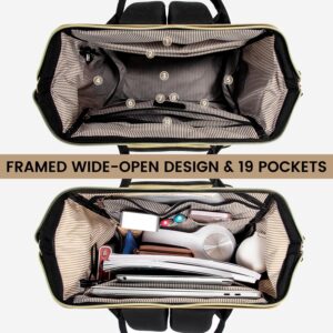 Alternative view of LOVEVOOK Laptop Backpack Purse for Women, Fashion Work Travel Bags, Business Computer Backpacks, Doctor Nurse Backpack with USB Port, fits 15.6-Inch Laptop, Khaki-Black