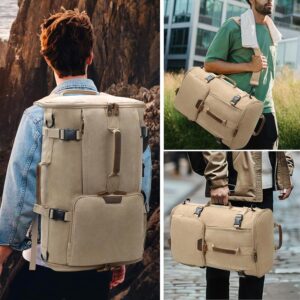 Alternative view of G-FAVOR 40L Travel Backpack, Vintage Canvas Rucksack Convertible Duffel Bag Carry On Backpack Fit for 17.3 Inch Laptop Bag