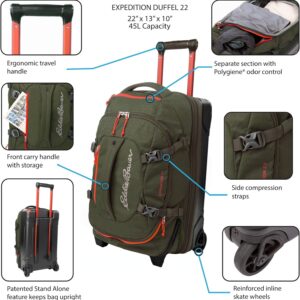 Alternative view of Eddie Bauer Expedition Rolling Duffel Bag with Wheels | Travel | Carry-On | Luggage | Rugged | Durable - Storm, 22"