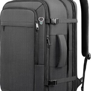 Sirmaeed Carry on Backpack, Extra Large 40L-50L Travel Backpack TSA Approved, Expandable Laptop Bagpack, Water Resistant Bag Compatible with 17.3 inch Laptops, Black