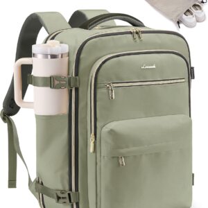 LOVEVOOK Carry On Travel Backpack for Women, Airline Approved Personal Item Bag with 17" Laptop Compartment, 40L Water-Resistant Weekender Backpack for Travel, Commuting, Business Trips