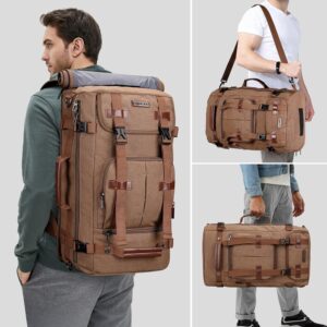 Alternative view of WITZMAN Canvas Backpack Vintage Travel Backpack Large Laptop Bags Convertible Shoulder Rucksack(A519-1 Brown)