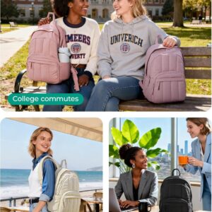 Alternative view of BAGSMAT Womens Backpack Travel Laptop Backpack for Women, Quilted College Laptop Bookbag, Work Back Pack for Women, Cute Computer Water-Resistant Casual Daypack, Puffer Black