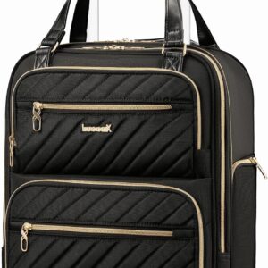 LUGGEX Underseat Carry On Luggage with Wheels, Stylish Lightweight Under Seat Luggage, Soft Sided Personal Item Suitcase for Short Trip (Black, 16 Inch)