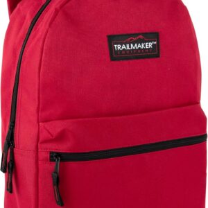 Trail maker Classic 17 inch Backpacks with Adjustable Padded Straps | School Backpacks for Girls, Boys (Red)
