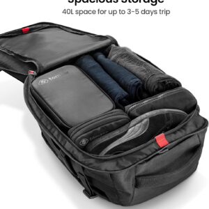 Alternative view of tomtoc Travel Backpack 40L, TSA Friendly Flight Approved Carry-on Luggage Hand Water-resistant Lightweight Business Rucksack, Durable Large Weekender Bag Daypack Fits 17.3 Inch Laptop, PFAS Free