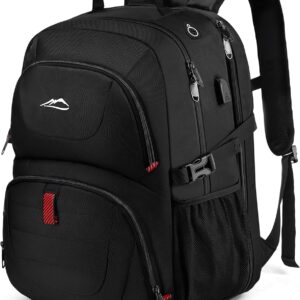 ProEtrade Travel Backpack, Extra Large Laptop Backpack School Business Anti Theft TSA Approved College Work Computer Bag Fits 17 Inch Laptop with USB Charging Port Bookbag for Women Men(Black)