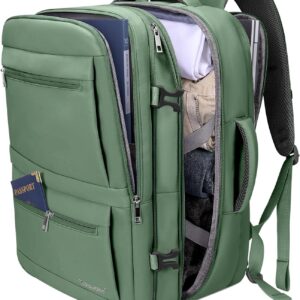 BALEINE Travel Backpack for Women Men, Large Sturdy Carry On Laptop Backpack Gifts for Business, Casual, Weekender, Hiking (XL, Olive Green)