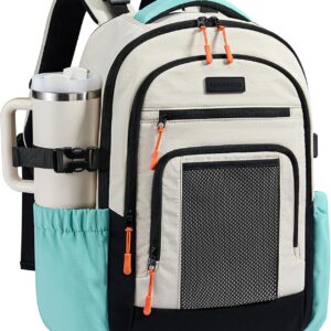 LOVEVOOK Laptop Backpack for Women with Large Cup Holder,15.6 Inch Work Computer Bag with Chest Buckle Back Pad Shoulder Buckle,Waterproof Business Backpack College Teacher Bag for Gift Travel