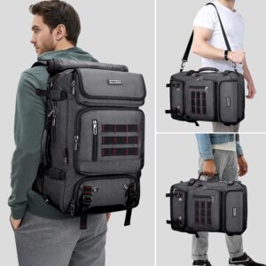 Alternative view of WITZMAN Carry on Travel Backpack for Men Women Airline Approved Convertible Nylon Duffle Backpack Luggage Bag (B682 Silvery Grey)