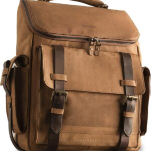VELEZ Leather Backpack for Men - 15.6 Inch Laptop Bag - Designer Bookbag - Handmade Business Casual Computer Shoulder Bags