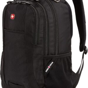 SwissGear 5505 Cecil 16” Laptop Backpack Black – Daily Laptop Bag with Gear Attachment Options – Multiple Organizer Pockets & Padded Shoulder Straps