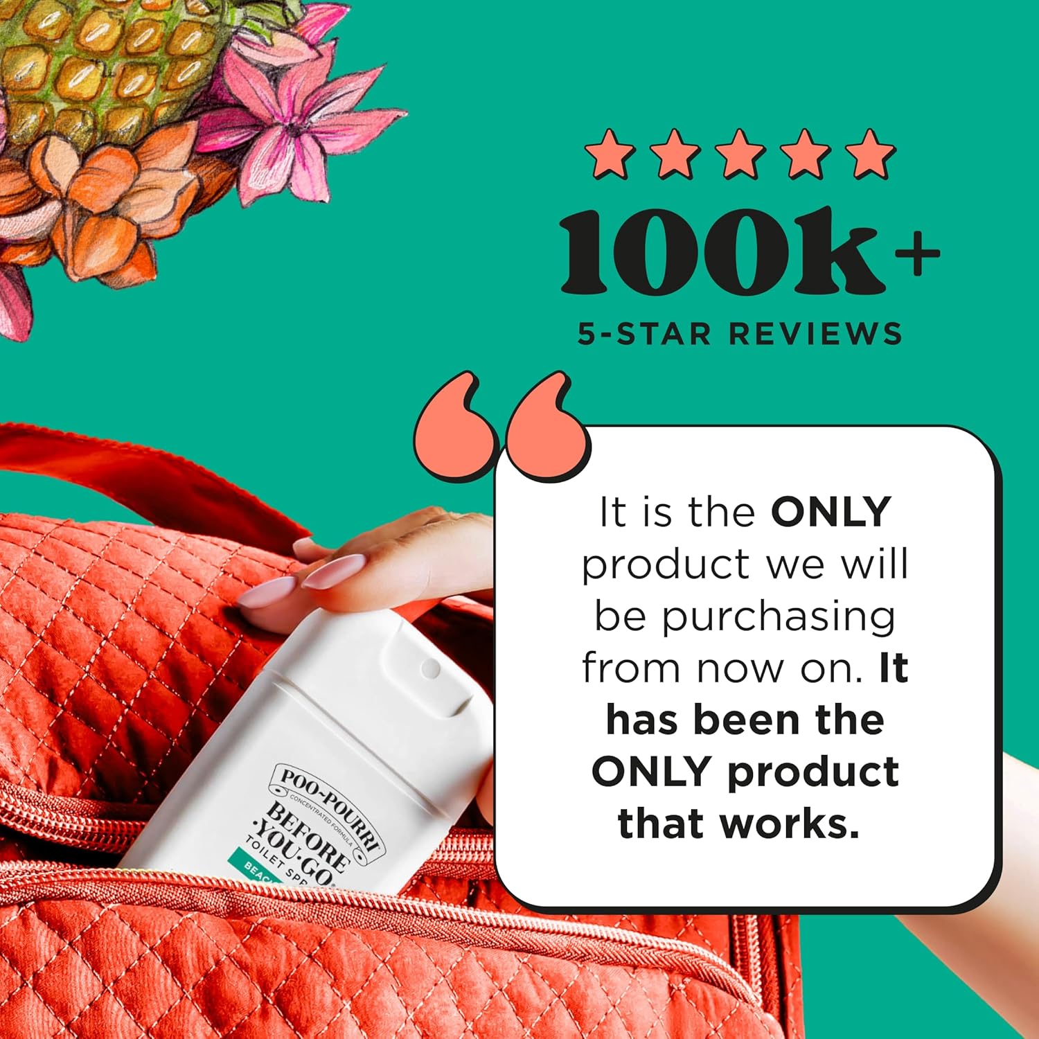 Poo-Pourri Before-You-Go Pocket Toilet Spray, Travel Essentials, Beach Bum, 1 Fl Oz, Up to 50 Uses, On-The-Go Bathroom Odor Deodorizer with Essential Oils, TSA Approved Size, Coconut Orchid Scent - Image 3