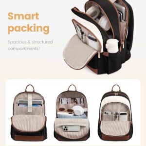 Alternative view of LOVEVOOK Laptop Backpack for Women, 15.6 inch Waterproof College Backpack Woman with Laptop Compartment Computer Bag Travel Backpack Purse, Large Black Computer Daypack for Work Casual