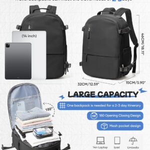 Alternative view of SEAFEW Black Vacuum Travel Backpack with Electric Pump, Carry on Backpack Flight Approved for Women, Casual Daypacks Cabin Bagage, Hiking Backpack Lightweight Rucksack with USB Charger