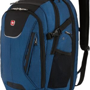 SwissGear Travel Tech Elite Laptop Backpack – Fits Laptops up to 16” – ScanSmart TSA-Friendly Backpack with USB Port, Shoe Compartment & Organizer Pockets – Blue/Black