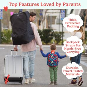 Alternative view of J.L. Childress Padded Backpack Car Seat Bag - Travel Bag for Airplane, Fits Most Baby & Infant Car Seats, Boosters, & Carriers, Airport Accessories for Gate Check or Baggage Check - Ultimate, Black