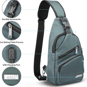 Alternative view of AMJ Crossbody Sling Bag Men Women, Casual Shoulder Backpack, Chest Daypack Satchel for Hiking Travel