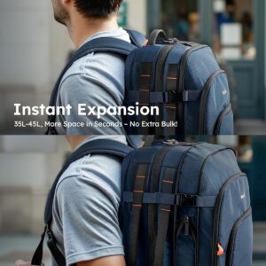 Alternative view of Tolaccea Travel Backpack, TSA Friendly Flight Approved Carry-on Luggage Water-resistant Business Rucksack, Durable Large Computer Bag Daypack Fits 15.6 Inch Laptop, 35-45L Expandable - Navy