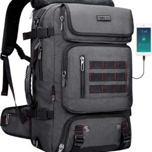 WITZMAN Carry on Travel Backpack for Men Women Airline Approved Convertible Nylon Duffle Backpack Luggage Bag (B682 Silvery Grey)