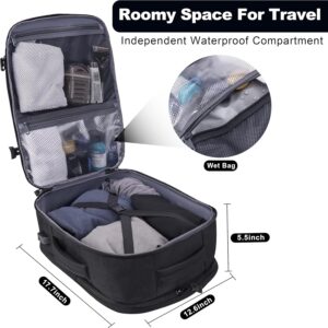 Alternative view of MOZETO TSA Approved Carry On Backpack, Extra Large Tactical Travel Backpack for Men, Airplane Approved Weekender Bag, Water Resistant Lightweight Laptop Daypack for Flight, Black