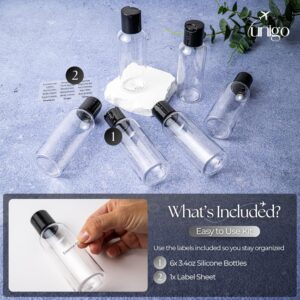 Alternative view of Travel Bottles Set for Toiletries - Leakproof Refillable Travel Size Containers, TSA Approved Bottles with Labels for Carry-On Travel (100ml)