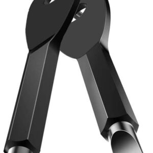 ROSTIVO Screwdriver Keychain Pocket Repair Tool Multi Mini Cool Gadgets for Men Small Gift for Women (Black)
