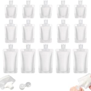 15PCS Portable Travel Fluid Makeup Packing Bag Travel Size, 2025 Portable Pouches for Toiletries,Refillable Travels Accessories for Shampoo Conditioner Lotion Soap Liquids (15pcs)
